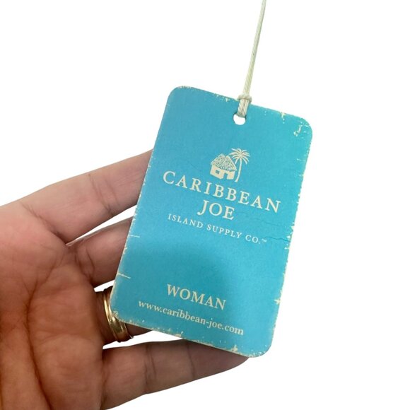 Caribbean Joe Womens 2X Green Leaf Print Top Shirt Cotton/Spandex Short Sleeve - Picture 6 of 12